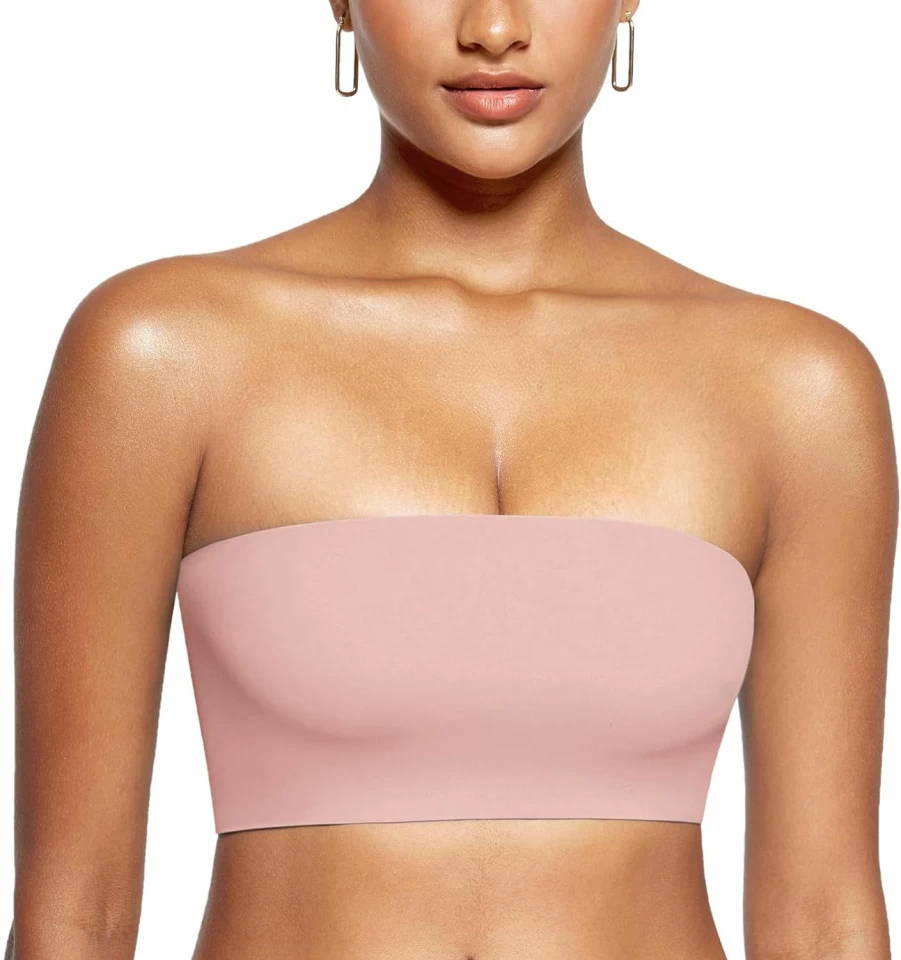 INLYRIC Women's Seamless Strapless Bralette - Comfortable Stretchy Non-Padded Tube Top Bandeau Bra for Everyday Wear