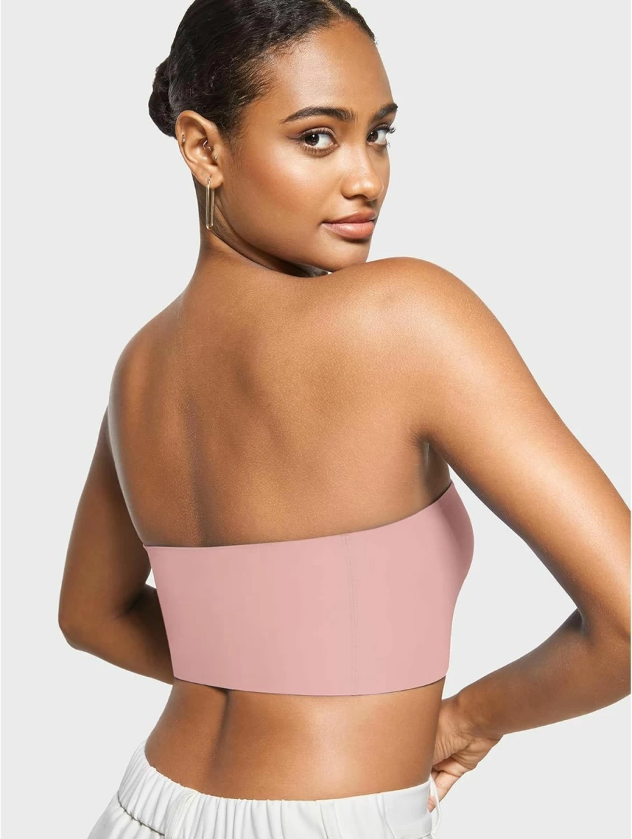 INLYRIC Women's Seamless Strapless Bralette - Comfortable Stretchy Non-Padded Tube Top Bandeau Bra for Everyday Wear