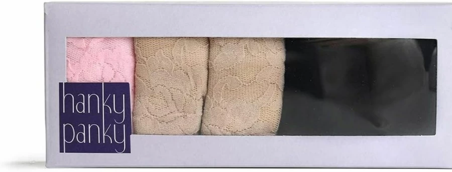 Hanky Panky Women's Signature Lace Thongs 5-Pack - Original Rise Comfort Underwear