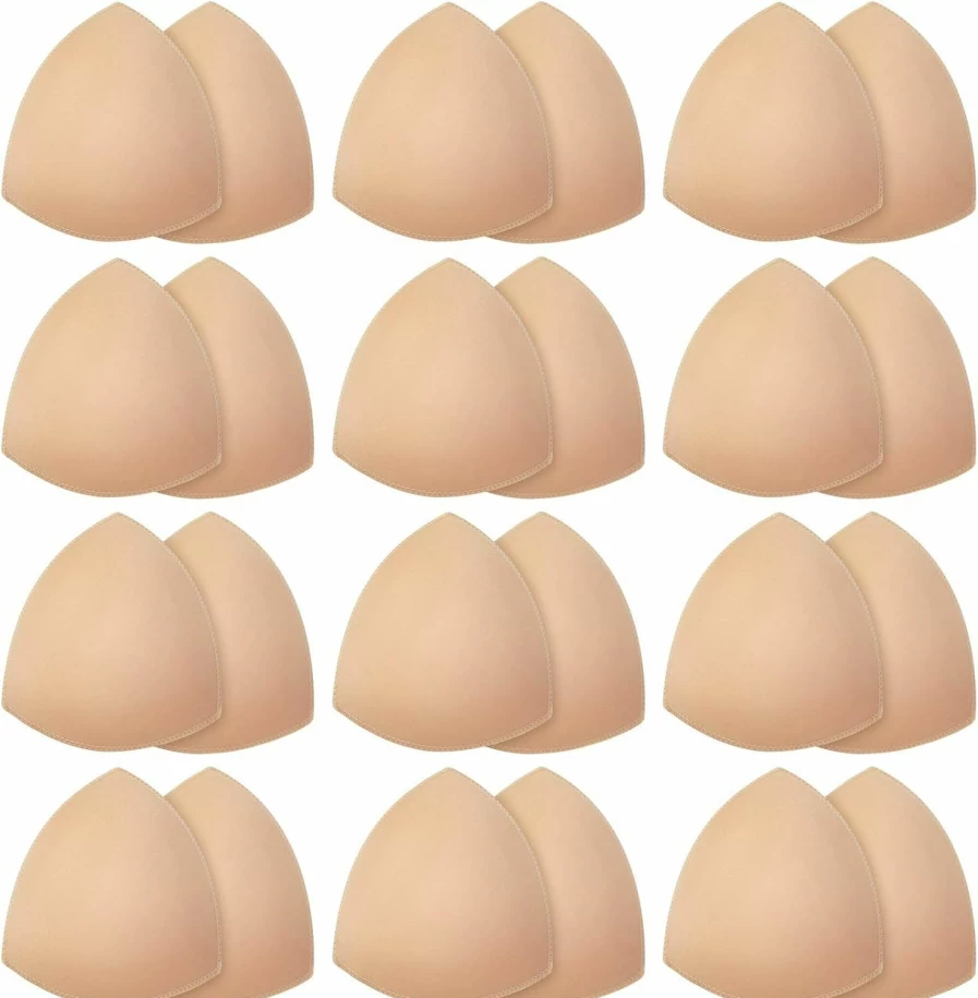 Geyoga 12 Pairs Removable Triangle Push Up Bra Inserts for Sports Bras – Enhance Comfort and Shape