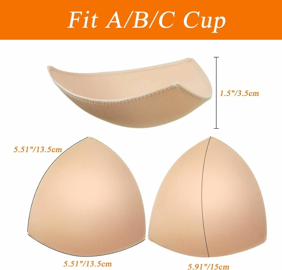 Geyoga 12 Pairs Removable Triangle Push Up Bra Inserts for Sports Bras – Enhance Comfort and Shape