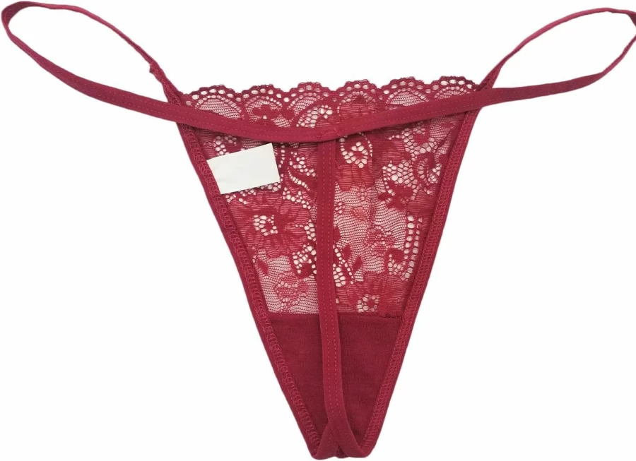 Vision Underwear 6 Pack Women's Floral Lace G-String Thong Panties - Comfortable & Sexy Underwear Set