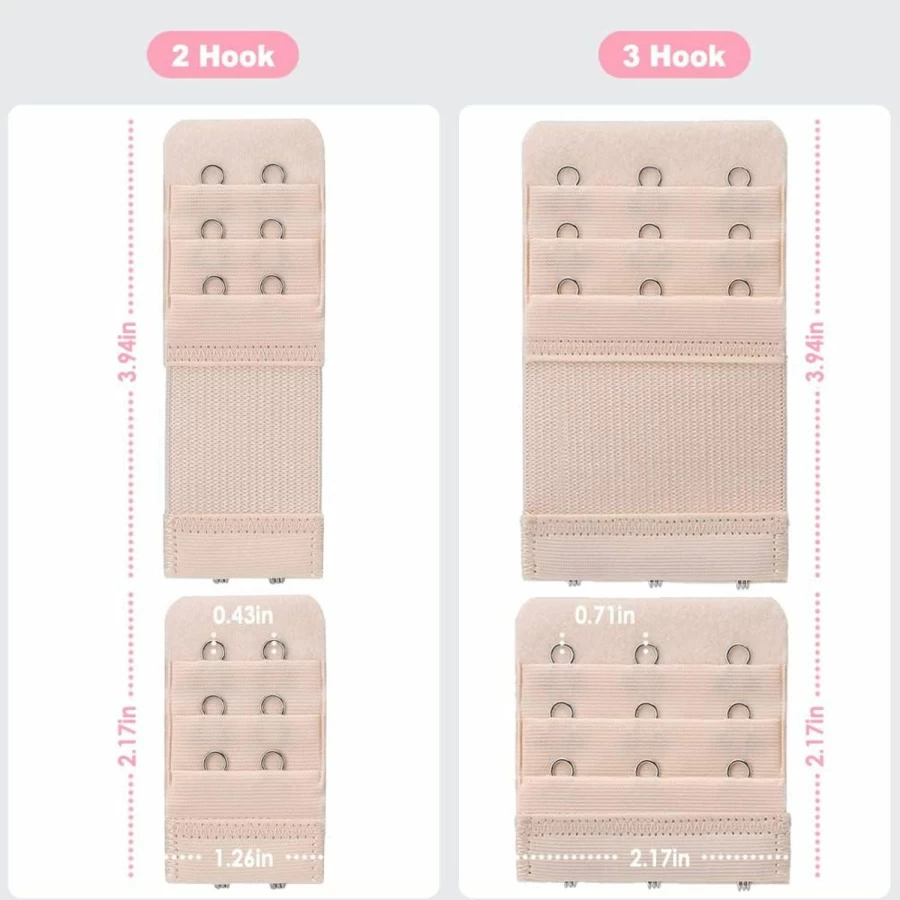 Anydzz Comfortable Bra Extender - Soft, Elastic Bra Band Extension with Storage Case for All Bra Sizes, Adjustable Hook & Eye Closure