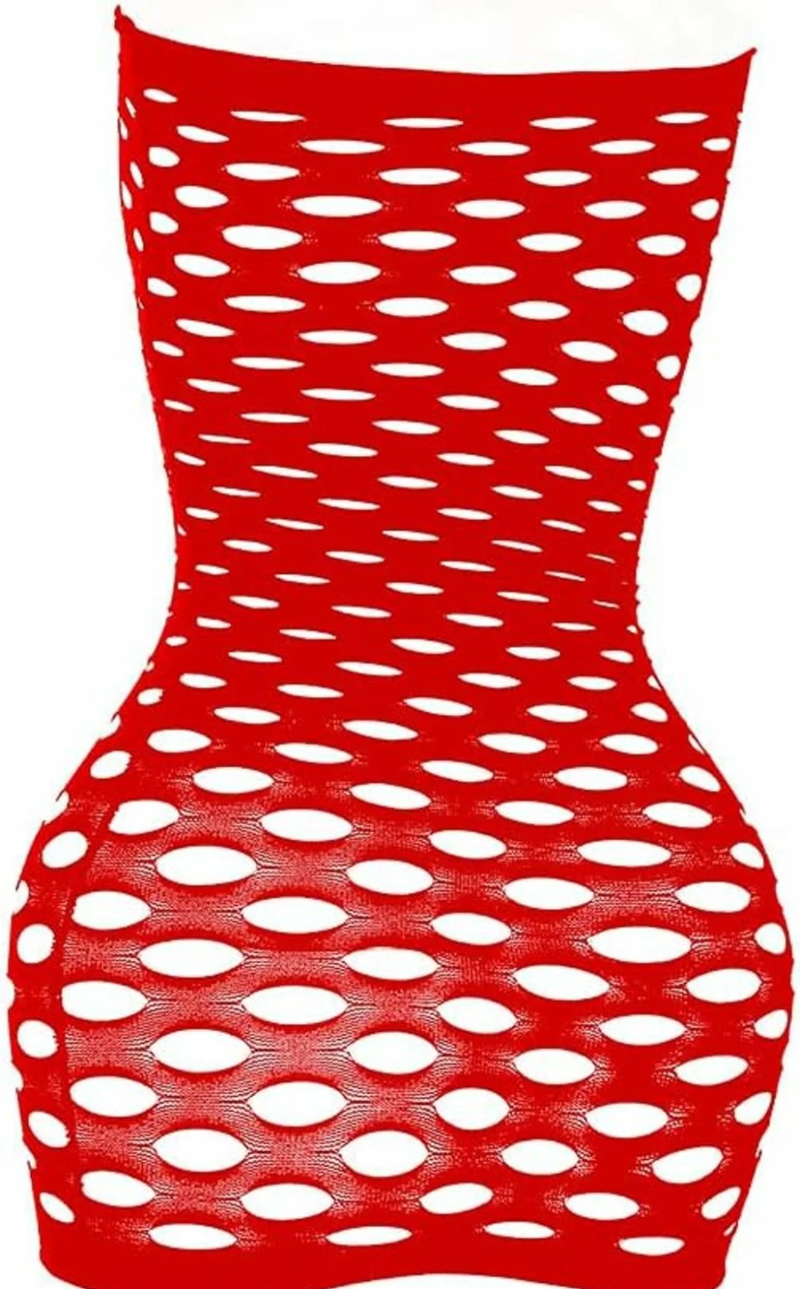 Vorifun Women's Strapless Fishnet Lingerie Mini Dress - Sexy Tube Chemise Bodysuit for Sleepwear