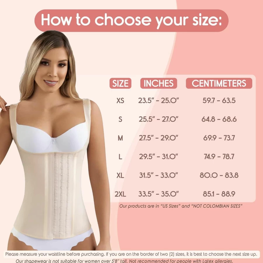 LadySlim by NuvoFit Colombian Latex Waist Trainer Corset - Workout Girdle Body Shaper for Women