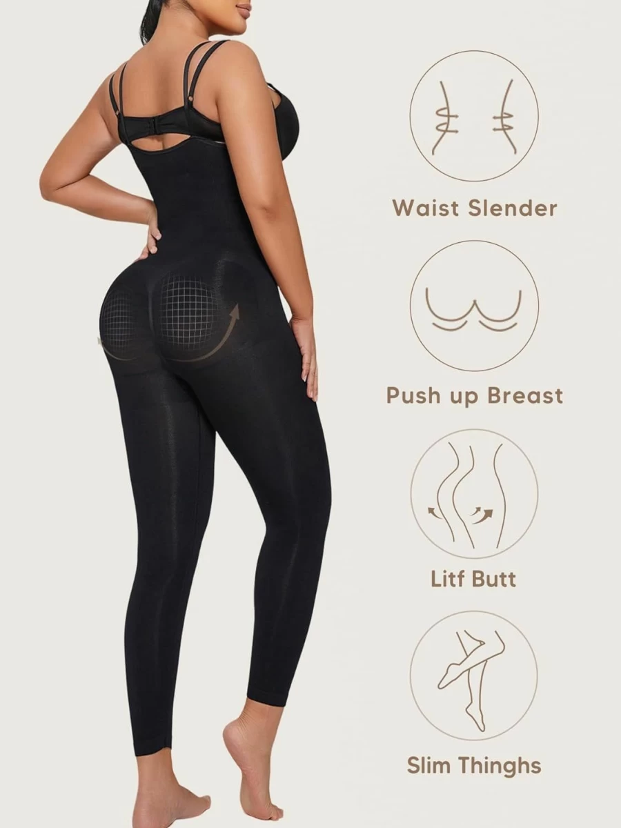 "Takusun Women's Shapewear Bodysuit - Tummy Control & Butt Lifting Jumpsuit for Workout, Yoga, and Slimming"