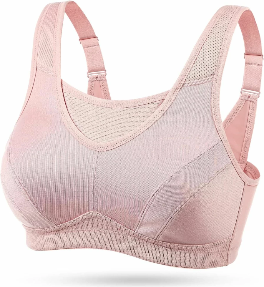 Wingslove Plus Size High Impact Sports Bra for Women - Wirefree, Non-Padded Workout Bra with Bounce Control