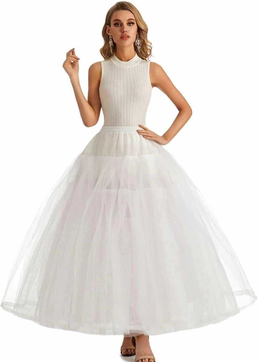Aprildress Women's 8-Layer Tulle Petticoat Underskirt for Wedding Dresses - Hoopless Crinoline Slip Ppt380