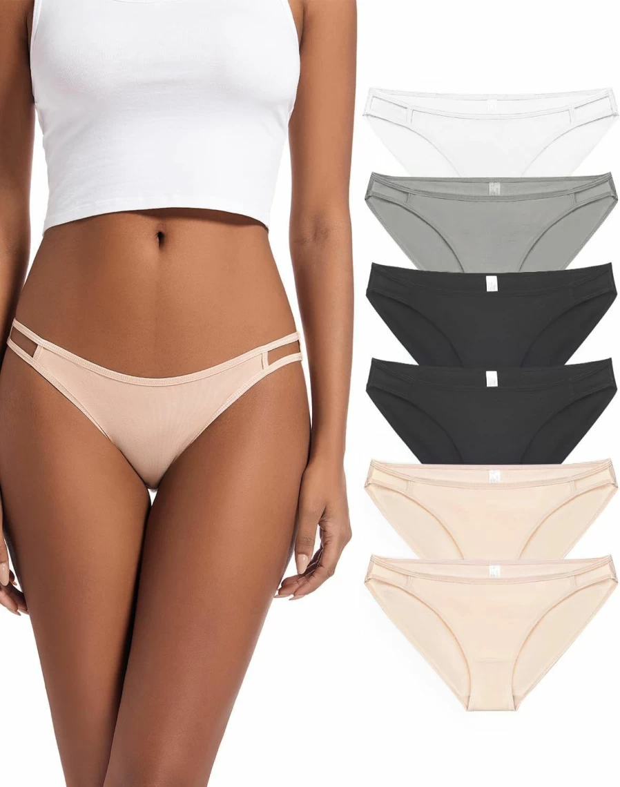 Jo & Bette Women's Cotton Tango Hipster Bikini Panties - Soft & Sexy 6-Pack Underwear Set