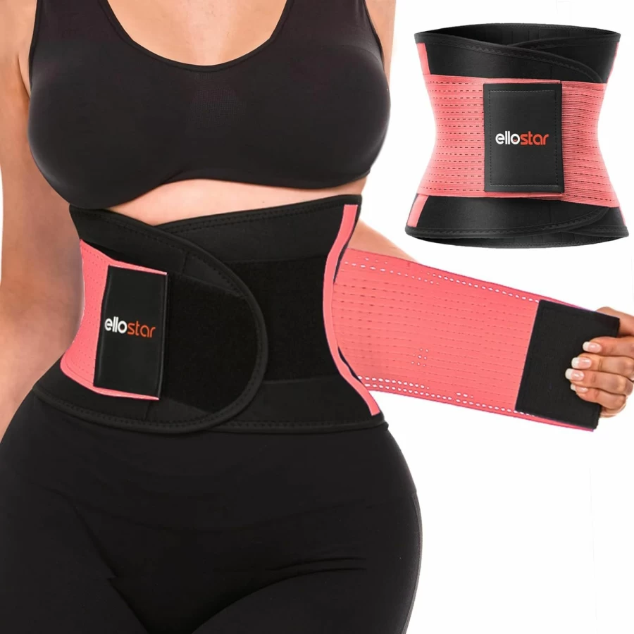 Ellostar Women's Waist Trainer for Tummy Control & Back Support – Sweat Waist Trimmer for Weight Loss, Workout Shapewear & Belly Fat Reduction