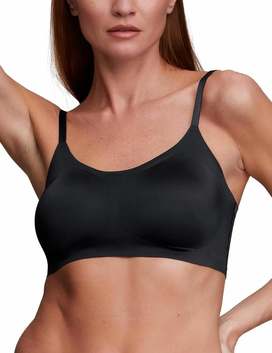 EBY Seamless Adjustable Bralette for Women - Wireless Comfort Bra in Black & Nude
