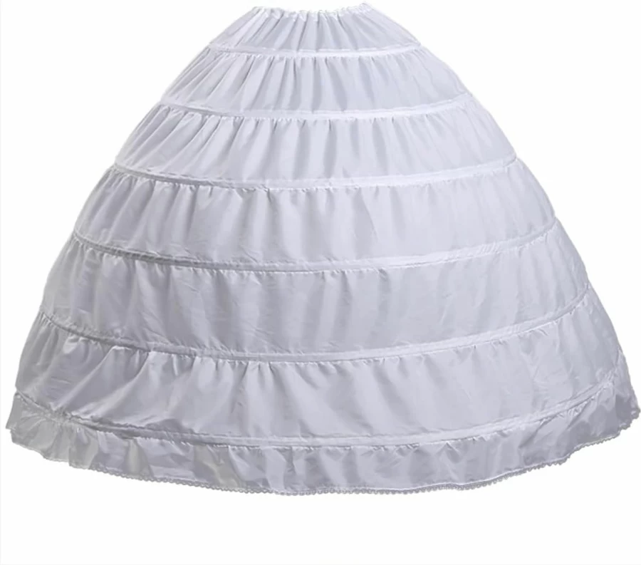SOMOYA Women's 6 Hoop Crinoline Petticoat Slip - A-Line Floor Length Underskirt for Wedding Dresses & Ball Gowns