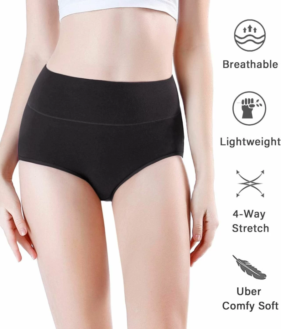 Wirarpa Women's High Waist Modal Panties 4-Pack - Soft Breathable Underwear for Ladies (Regular & Plus Size)