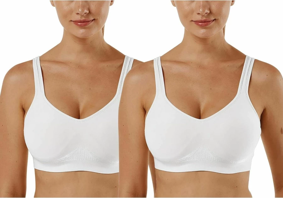 Vertvie Women's Seamless Wireless Bralette - Full Coverage Sports Bra for Yoga, Workout, Sleeping & Everyday Wear