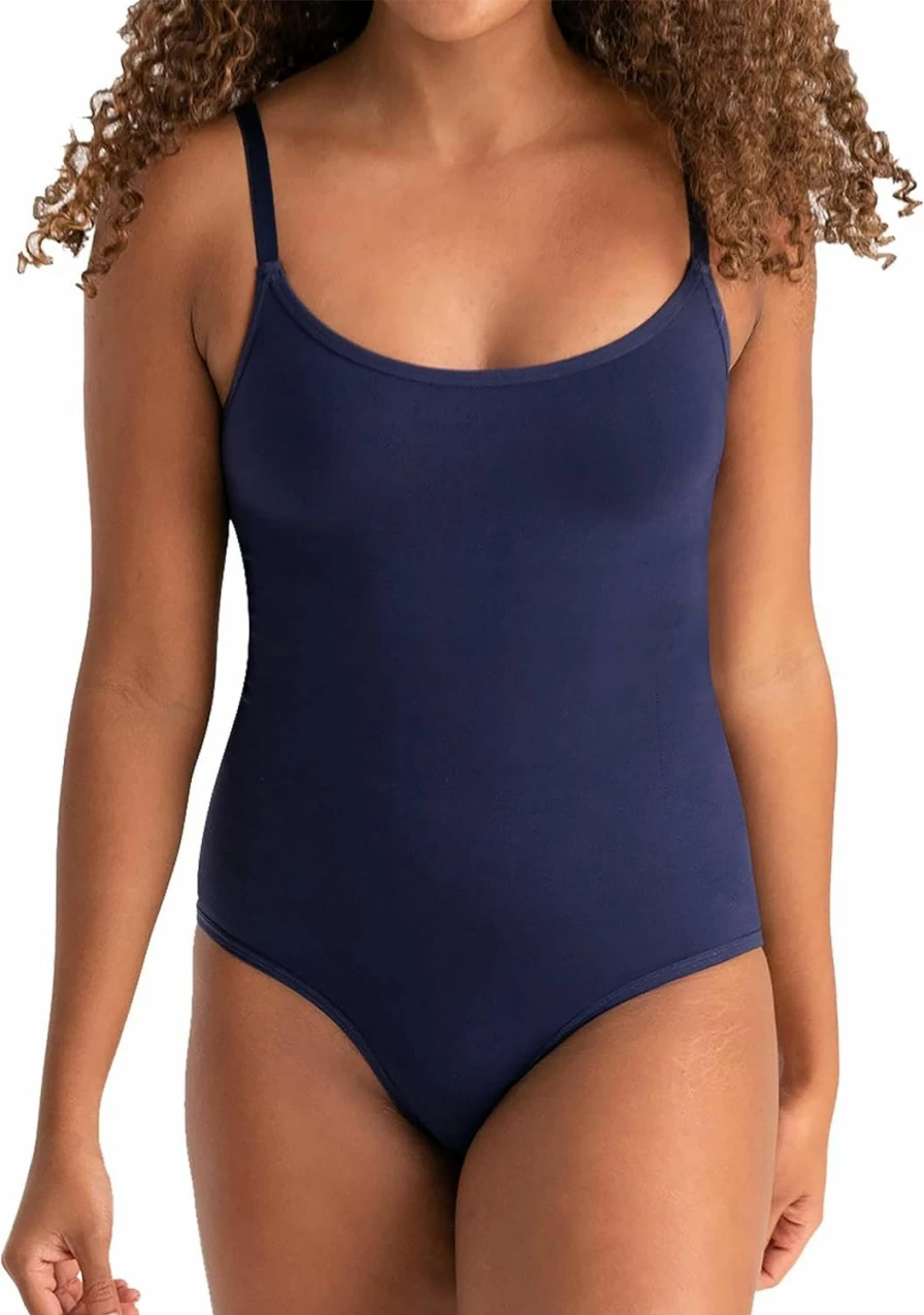SHAPERMINT Women's Tummy Control Bodysuit - Slimming Scoop Neck Shapewear for Seamless Wear