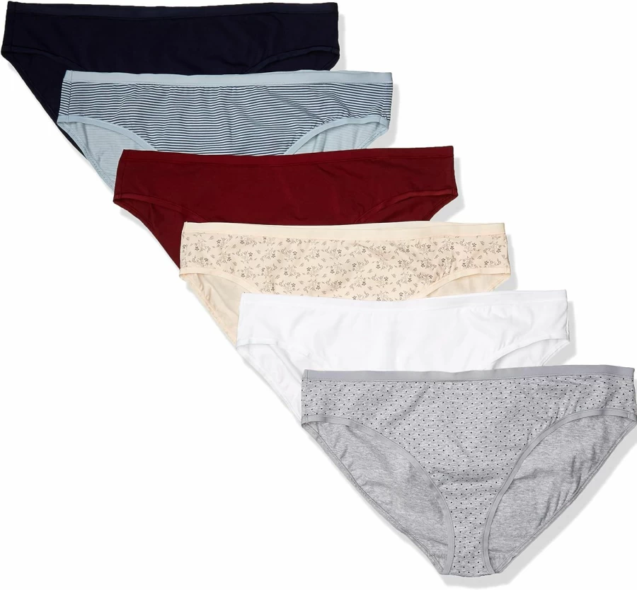 Amazon Essentials Women's Plus Size Cotton Bikini Brief Underwear Multipacks - Soft Comfortable Breathable Panties