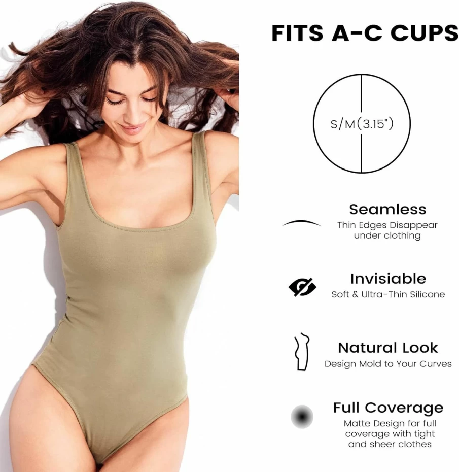 Pleneal Silicone Nipple Covers for Women - 2 Pairs Reusable Adhesive No Show Pasties with Travel Case