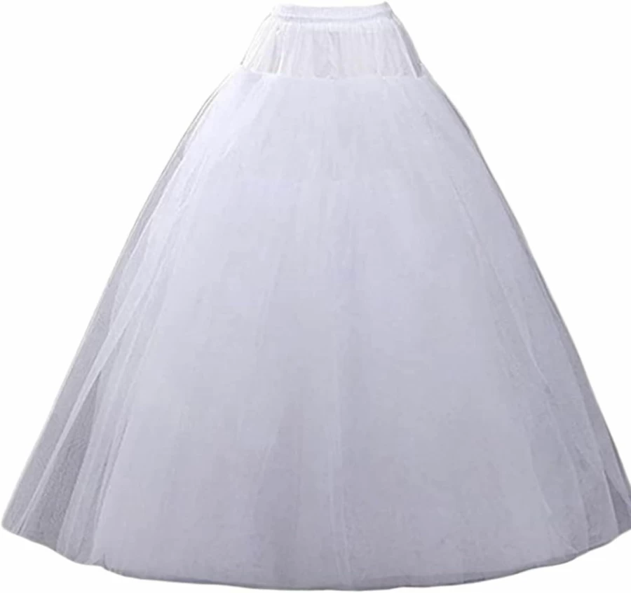 Mannice Women's A-Line Floor Length Crinoline Underskirt Petticoat - Hoopless Half Slip for Dresses