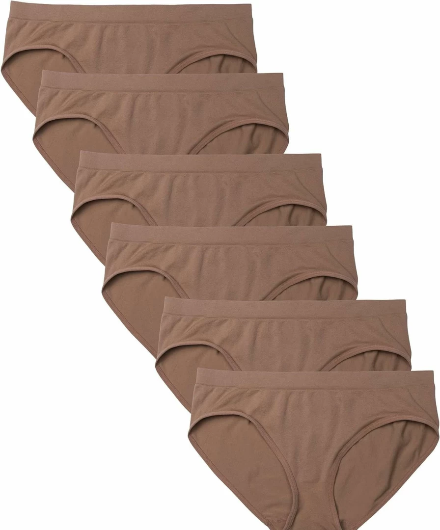 Kalon Women's Hipster Underwear 6-Pack - Soft Nylon Spandex Panties for Comfort & Breathability