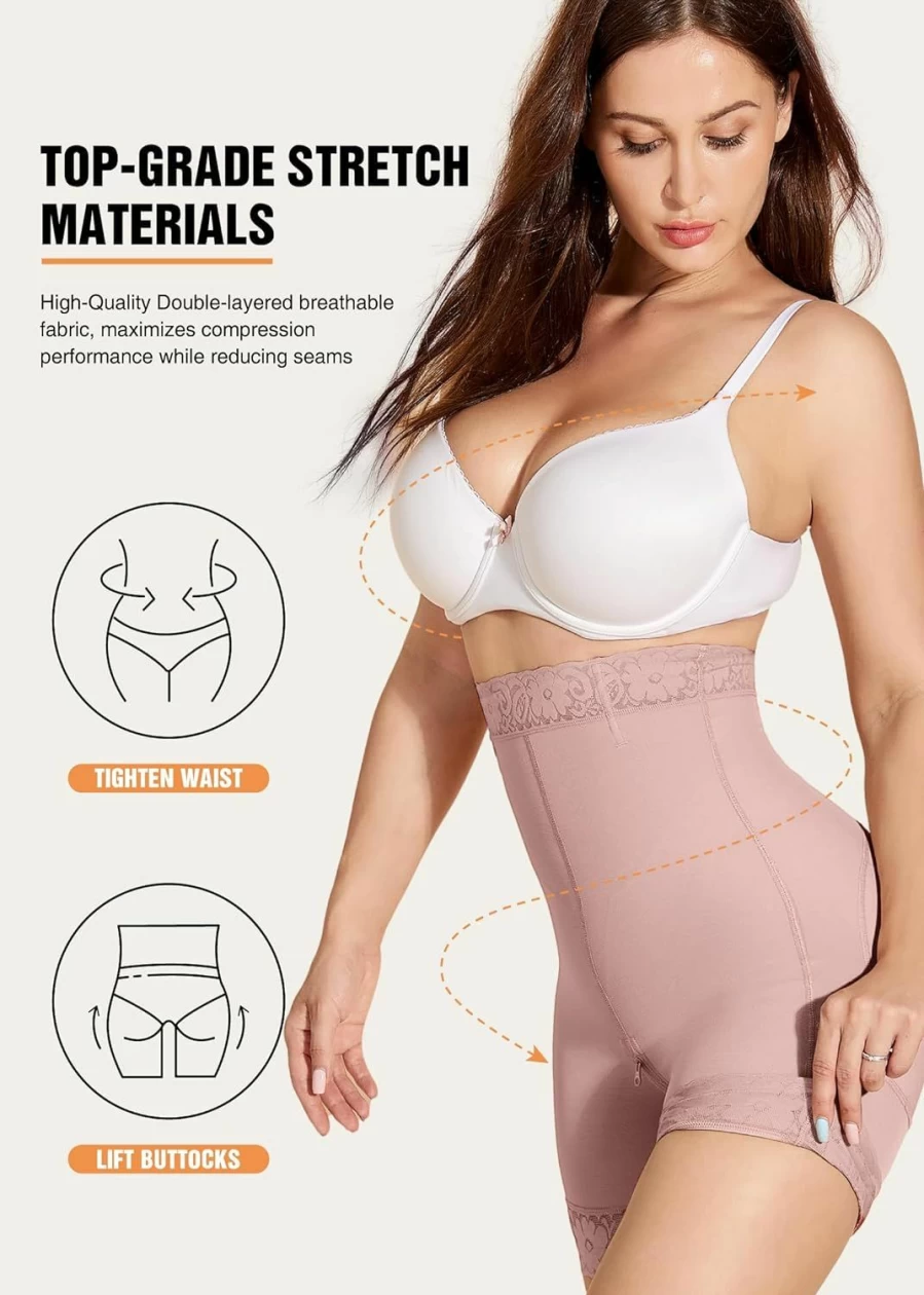 SHAPSHE High Waist Tummy Control Shapewear Shorts for Women - Butt Lifting Body Shaper Compression Underwear for Dresses