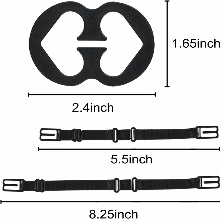 Thsinde Bra Strap Clips - 12 Pack Adjustable Bra Straps Holder for Women in Black, White, Beige - Compatible with Full Cup Sizes
