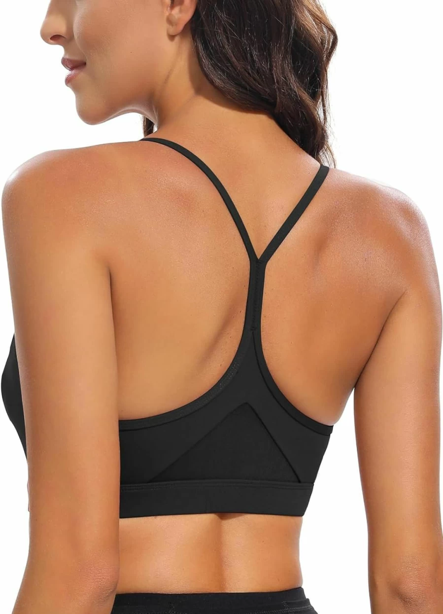 RUNNING GIRL Women's Medium Impact Wirefree Sports Bra - Y-Back Padded Yoga Crop Top for Running & Workouts