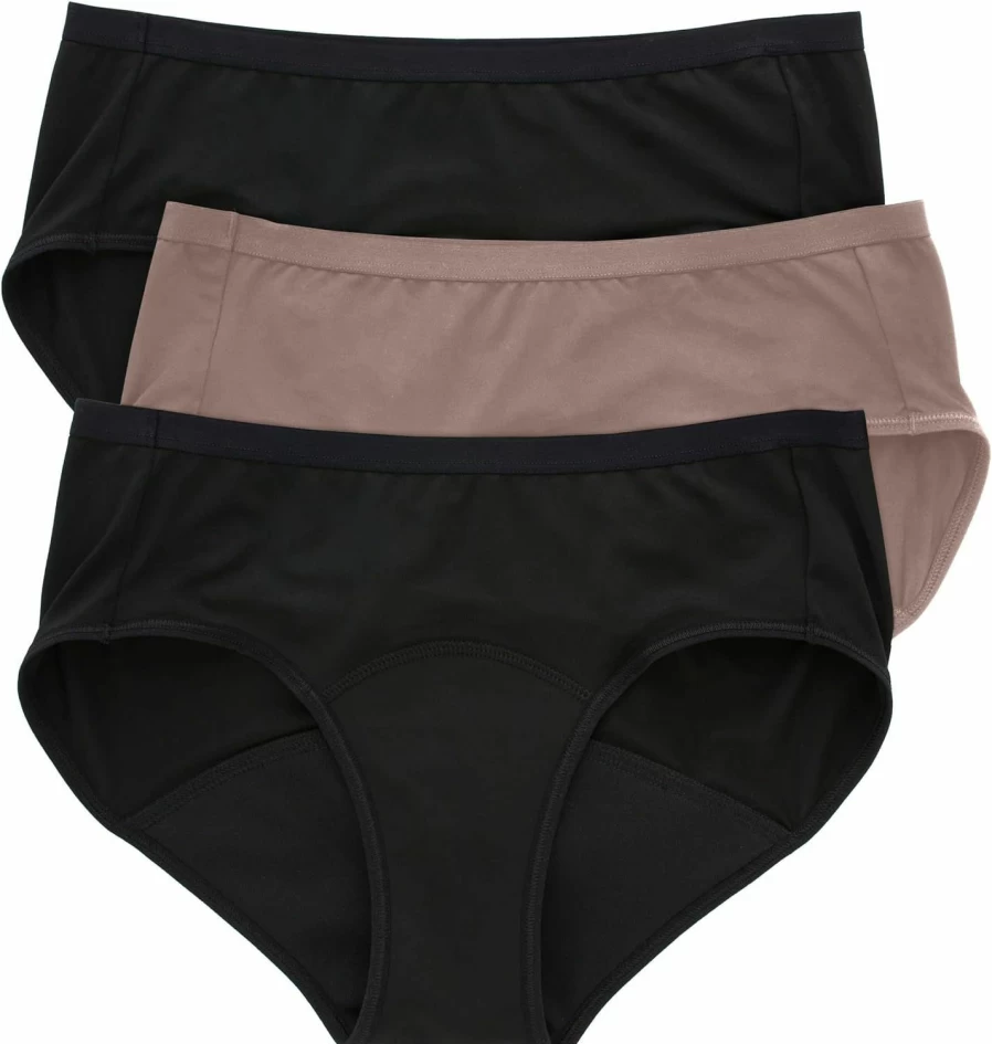 Hanes Women's Period Underwear - Soft Hipster 3-Pack for Comfort & Protection
