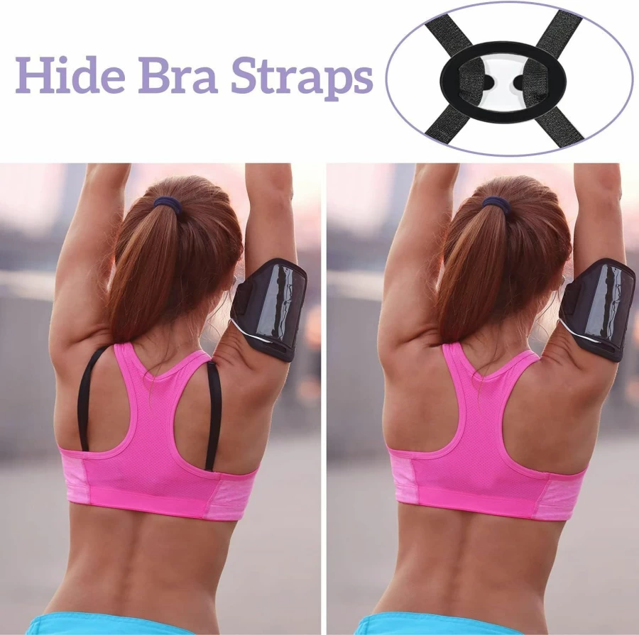 FFNIU 12Pcs Bra Strap Clips - Anti-Slip Back Holder, Cleavage Control Buckles for Secure Bra Support