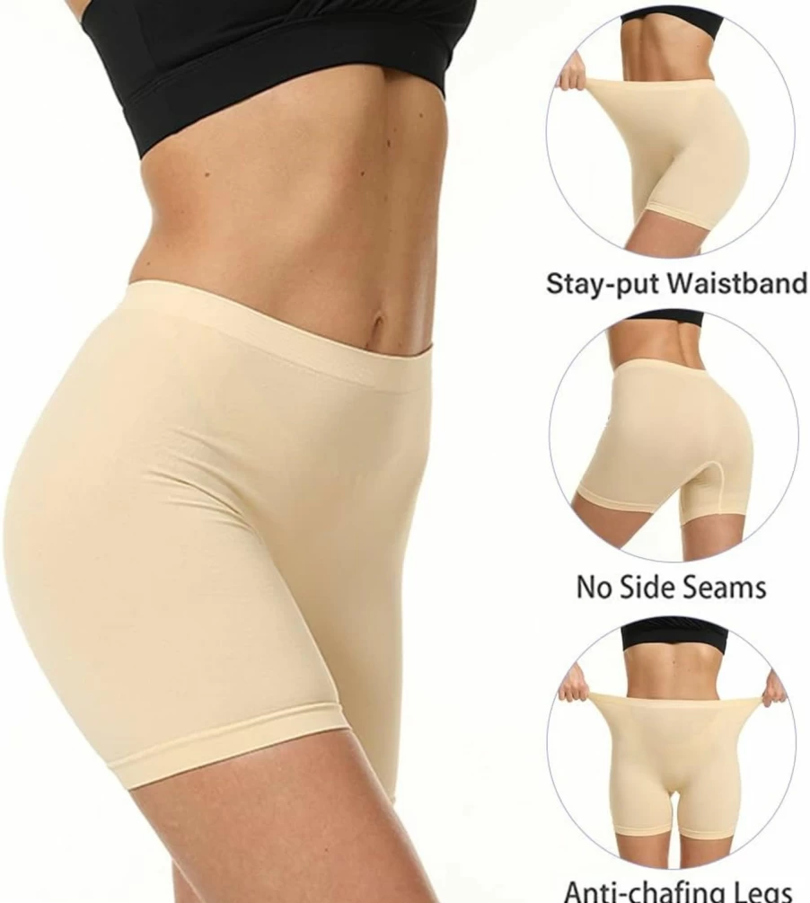 LALESTE Women's Seamless Anti-Chafing Slip Shorts - Under Dress Bike Shorts & Boy Briefs for Smooth Comfort