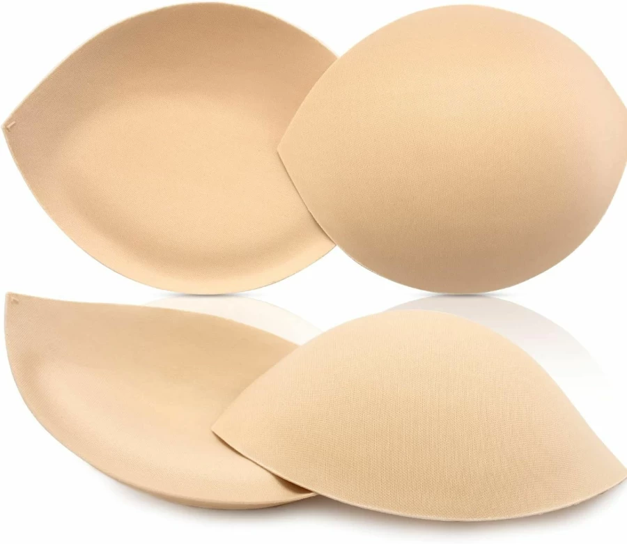 Nimiah Push Up Bra Pads Inserts - 2 Pairs Breast Enhancers for Swimsuit & Lingerie, Adds 1-2 Cup Sizes, Fits A, B, C, D Cups, Beige & Black Options