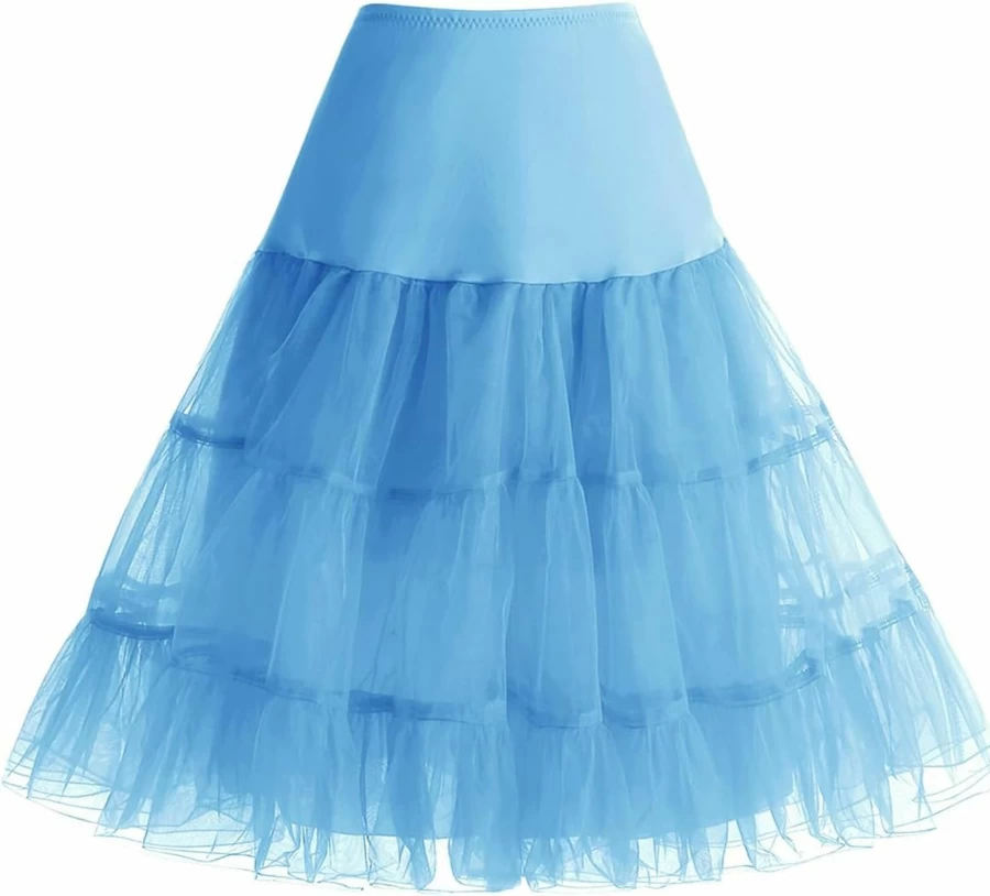 Bbonlinedress Women's Vintage 1950s Petticoat Underskirt - 25 Inch Tutu Crinoline for Retro Style