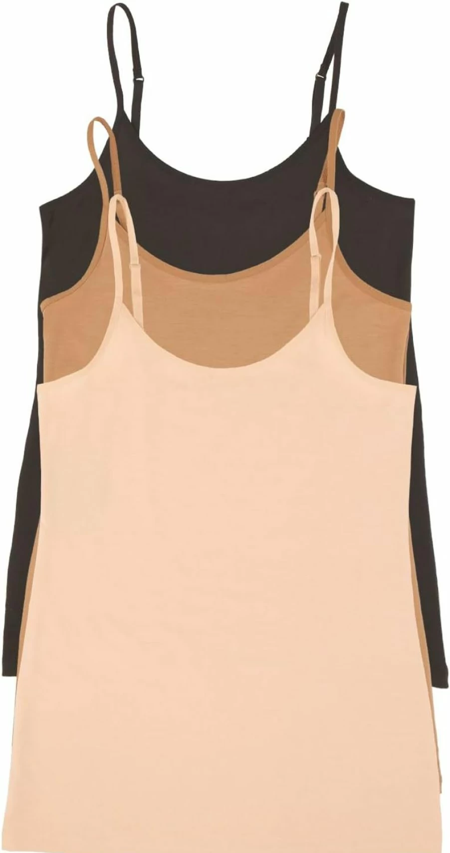 Felina Women's Soft Micro Modal Adjustable Camisole Tank Top 3-Pack - Breathable Comfort Fit Sleepwear & Loungewear
