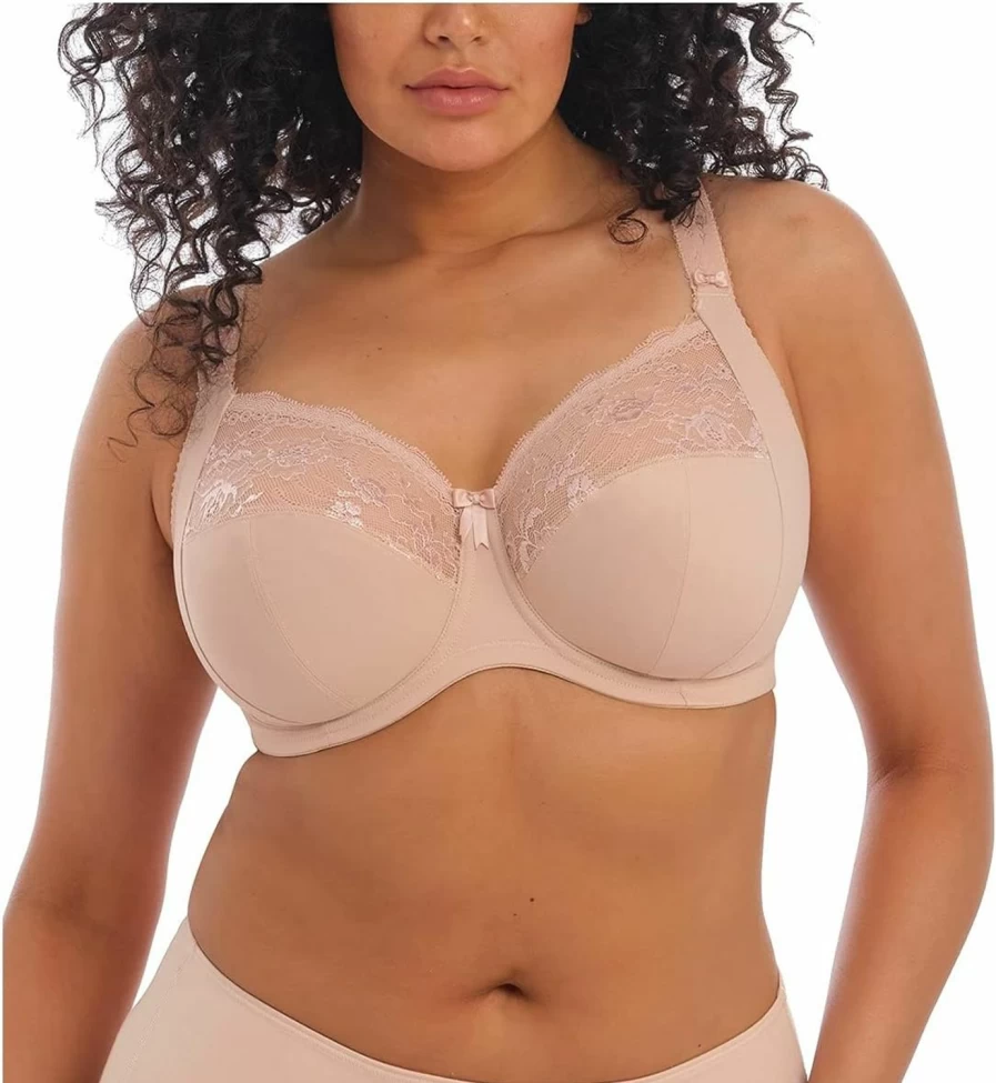 Elomi Morgan 4111 Underwire Bra with Stretch Lace Band - 36H, Sahara - Supportive Full Cup Lingerie