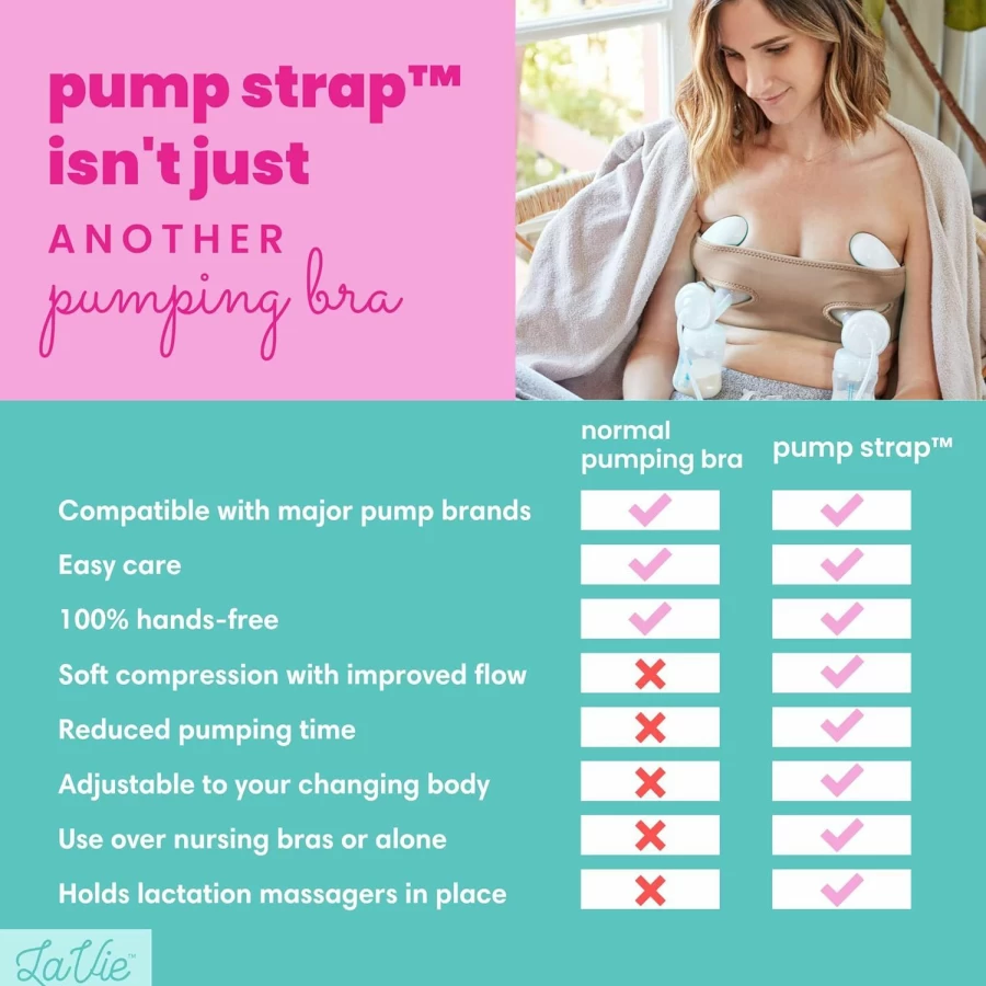 LaVie Hands-Free Pumping Bra for Women – Adjustable Breast Pump Bustier for Comfortable Breastfeeding