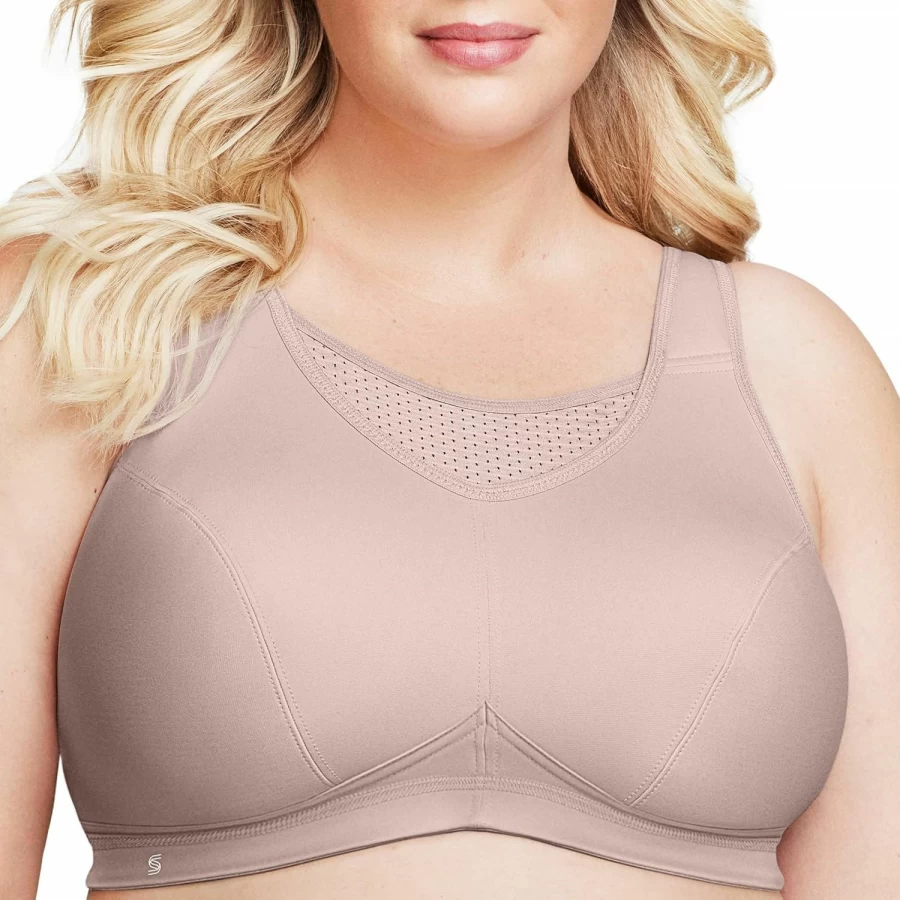 Glamorise Plus Size Wirefree No-Bounce Sports Bra for Women - Comfortable Camisole Design #1067