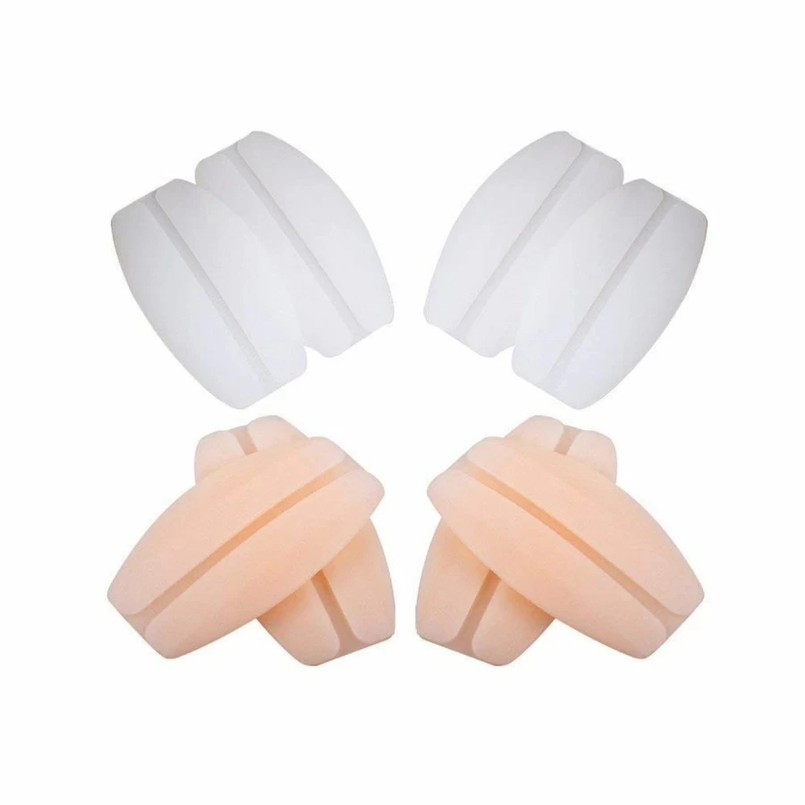 Esowemsn 4-Pack Silicone Bra Strap Cushions - Non-Slip Shoulder Pads for Pain Relief (2 White + 2 Nude) | Comfortable & Invisible Support for Women