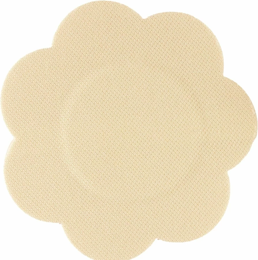 Braza Petal Top Disposable Nipple Covers - 15 Pairs, Beige, One Size, Adhesive Breast Pasties for Women
