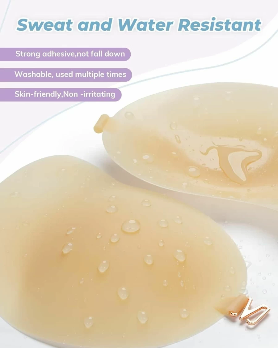APOWUS Ultra Thin Sticky Bra - Invisible Strapless Backless Adhesive Silicone Bra for Small Breasts