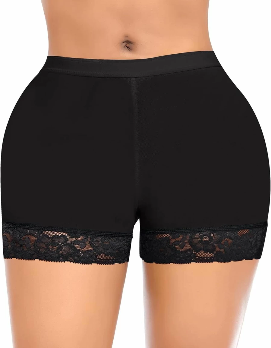 DERCA Women's Lace Boyshorts Shapewear - Seamless Butt Lifter Panty with Padded Enhancer for Booty Lift