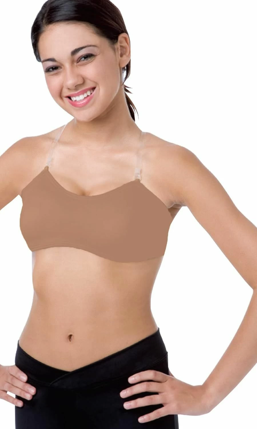 Body Wrappers Women's Transparent Strap Bra #274 - Comfortable & Supportive Dance Underwear