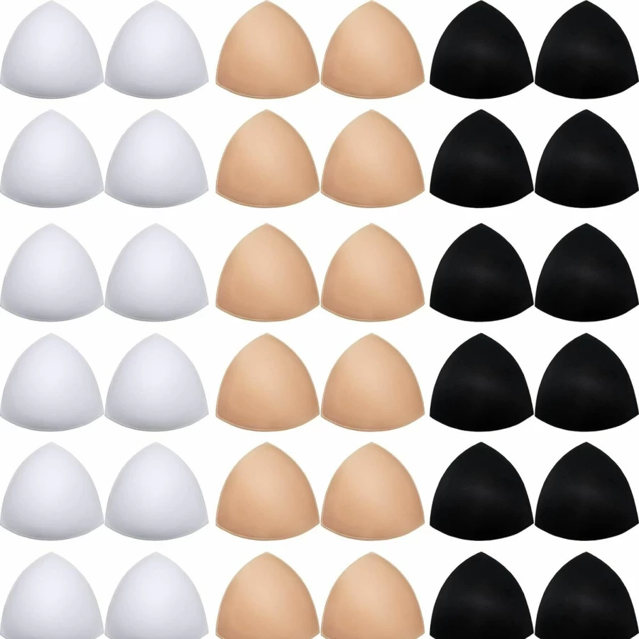 Syhood 18 Pairs Removable Triangle Bra Inserts - Push Up Sports Bra Pads for Women, Breathable Sponge Cup Inserts for Enhanced Comfort and Shape