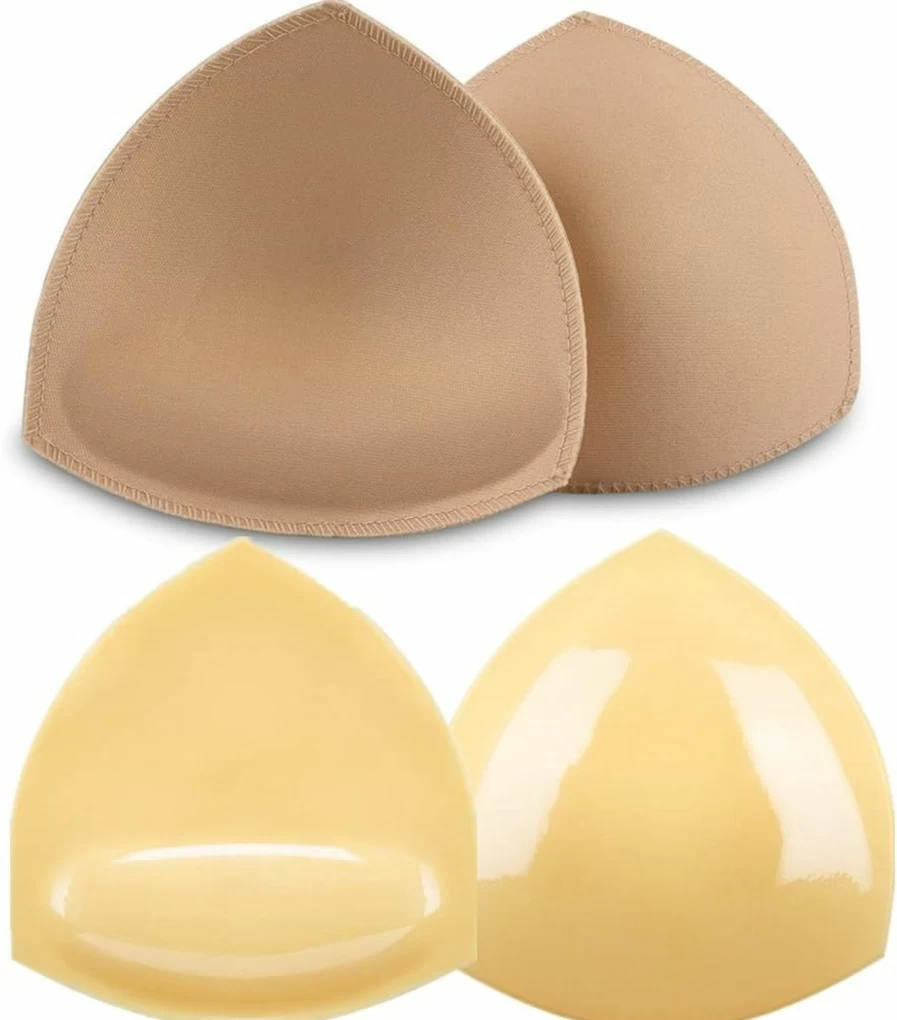 SERMICLE Double-Sided Sticky Bra Inserts & Non-Sticky Push Up Pads - 2-Pair Self-Adhesive Silicone Breast Enhancers for Lift and Support