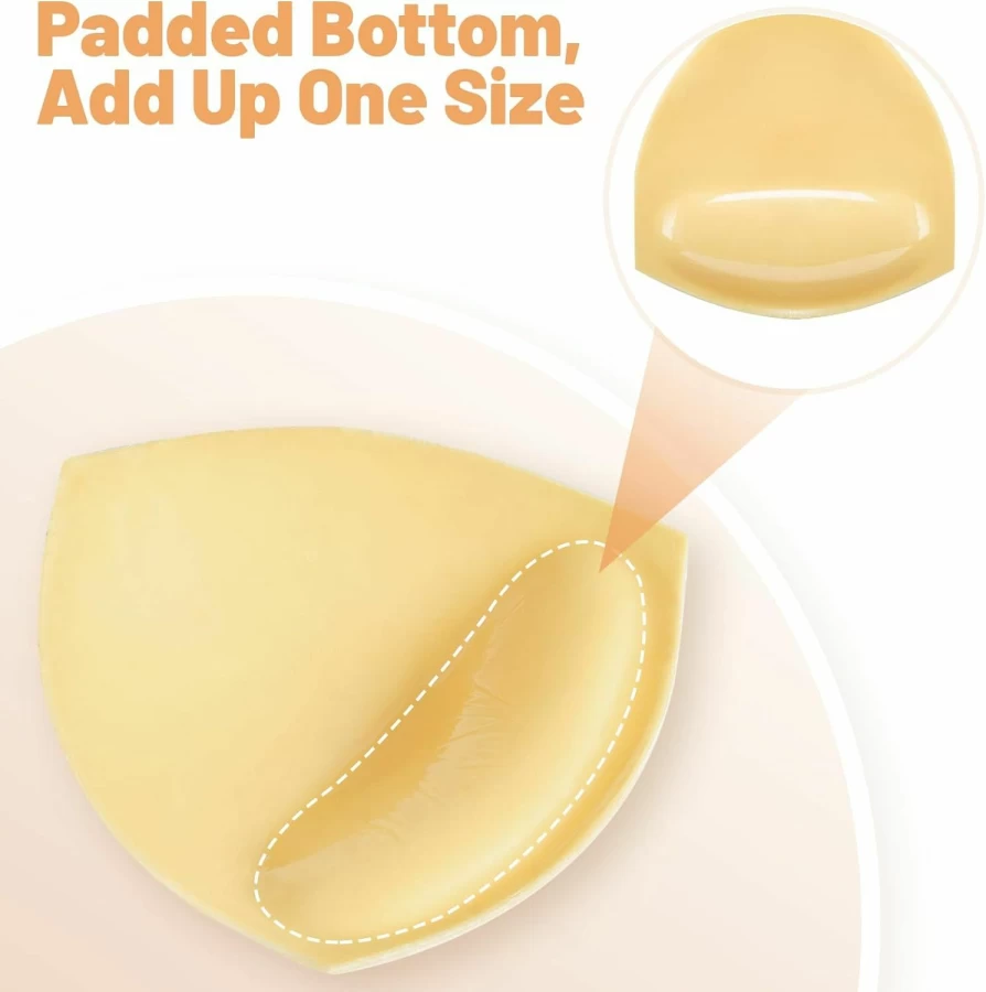 SERMICLE Double-Sided Sticky Bra Inserts & Non-Sticky Push Up Pads - 2-Pair Self-Adhesive Silicone Breast Enhancers for Lift and Support