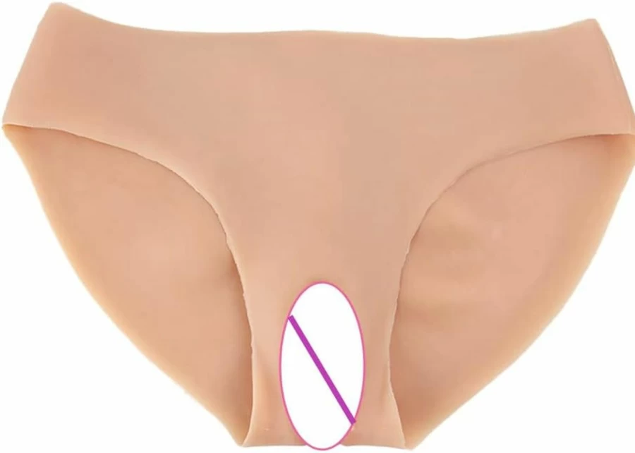 Qianbei Silicone Fake Vagina Panties for Drag Queen, Crossdresser & Transgender - Realistic Wearable Pee-Insertable Underwear