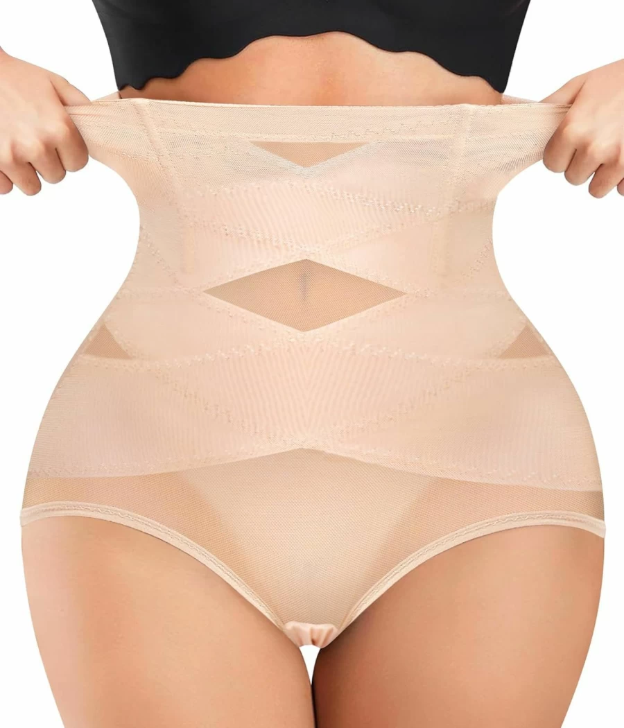 Nebility Plus Size Tummy Control Shapewear for Women - High Waist Body Shaper Shorts with Butt Lifting for Belly Fat Reduction