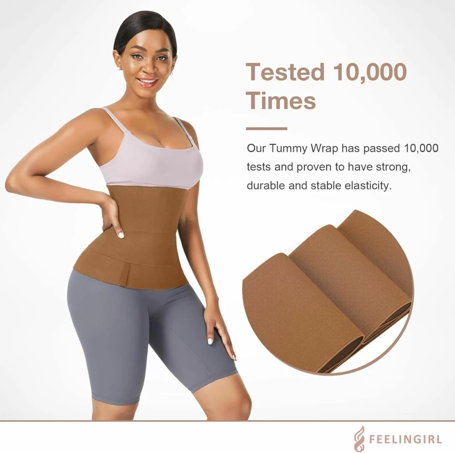 FeelinGirl Plus Size Waist Trainer for Women - Tummy Wrap Sauna Belt & Body Shaper Band for Weight Loss