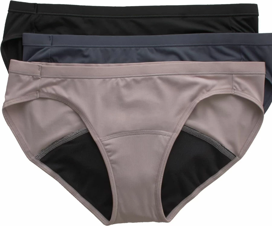 Hanes Women's Light Protection Period Underwear 3-Pack, Anti-Leak Comfort Panties (Colors May Vary)