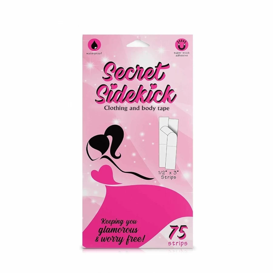 Secret Sidekick Double Sided Fashion Tape - Strong, Clear Body Tape for All Skin Tones & Fabrics - 75 Invisible Wardrobe Strips