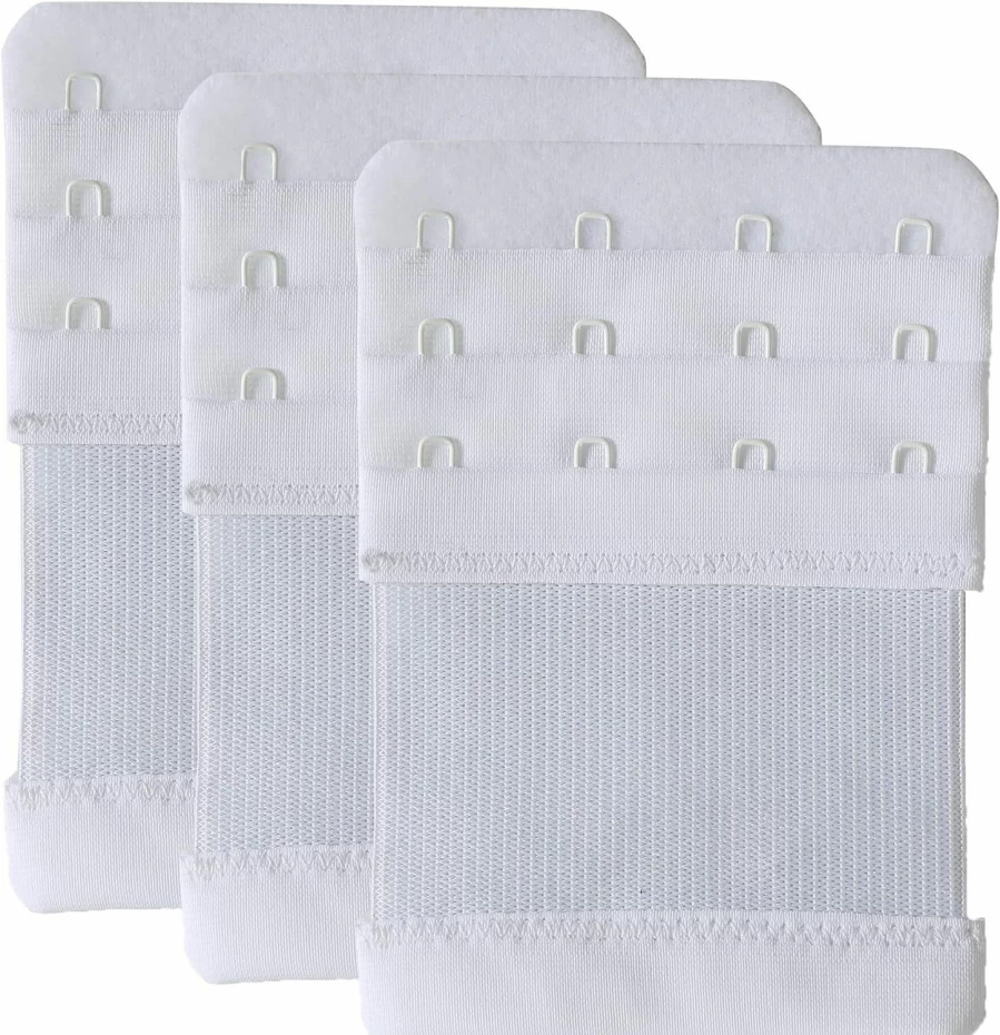 Magicmode 4 Hook Bra Extenders - Elastic Stretchy Extension Straps, Comfortable Fit, 3-Piece Pack