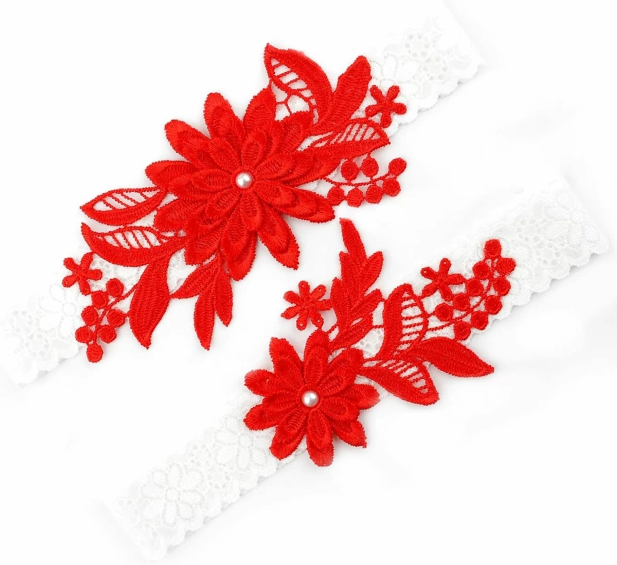 "WRNZL Elegant White Wedding Garter Set for Bride – 2-Piece Lace Garters with Elastic Band – Bridal Accessories for Special Day"